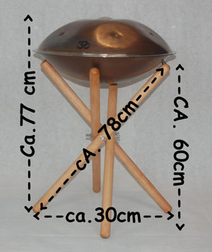 Handpan Stand (Wood): dimensions